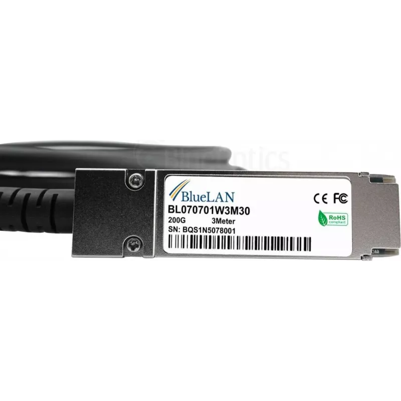 BlueLAN QSFP56 Direct Attach Kupferkabel 2,5m 200G (FN-CABLE-QSFP56-DAC-LB5-BL)