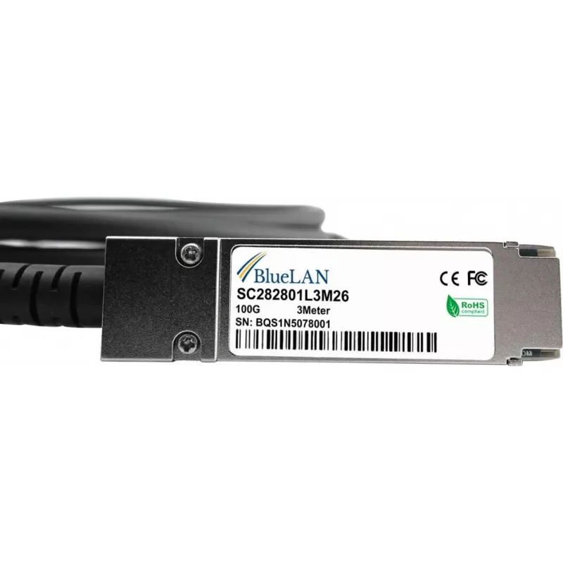 BlueLAN 100G QSFP28 Direct Attach Kabel 1m EQPC1HPC010C0100-BL