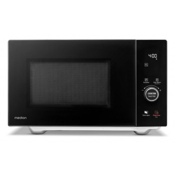 Medion MD 12041 4-in-1 Kombi-Mikrowelle mit Grill, Heißluft & Auftaufunktion, 25L, 900W, Schwarz/Edelstahl 50076276