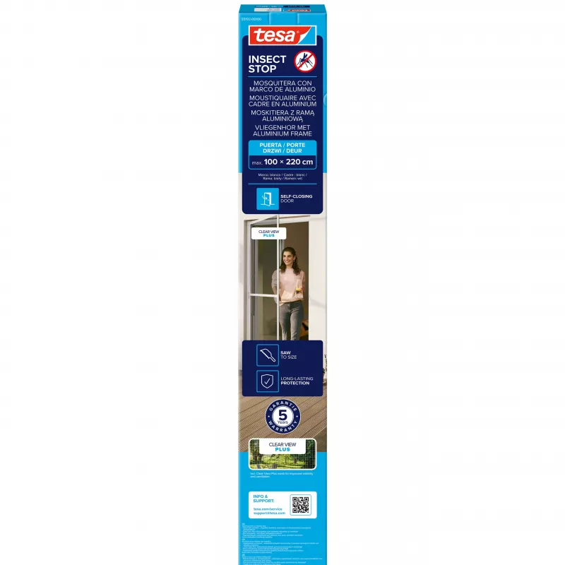 tesa Insect Stop Fliegengittertür Weiß 1,0 x 2,2 m (55192-00100-00)