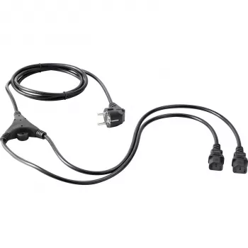 SYGONIX SY-5178378 IEC C14 auf 2x IEC C13 Stromverteiler Y-Kabel, 2m, Schwarz