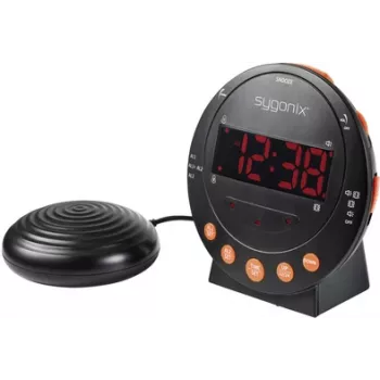 Sygonix SY-5266562 Elektronischer Wecker Schwarz Fluoreszenzdisplay