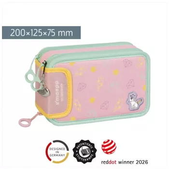BRUNNEN s'maepp Sweet Unicorn gefülltes Federmäppchen Pastellrosa/Grün 33-teilig, 20,0 x 7,5 cm 104942101