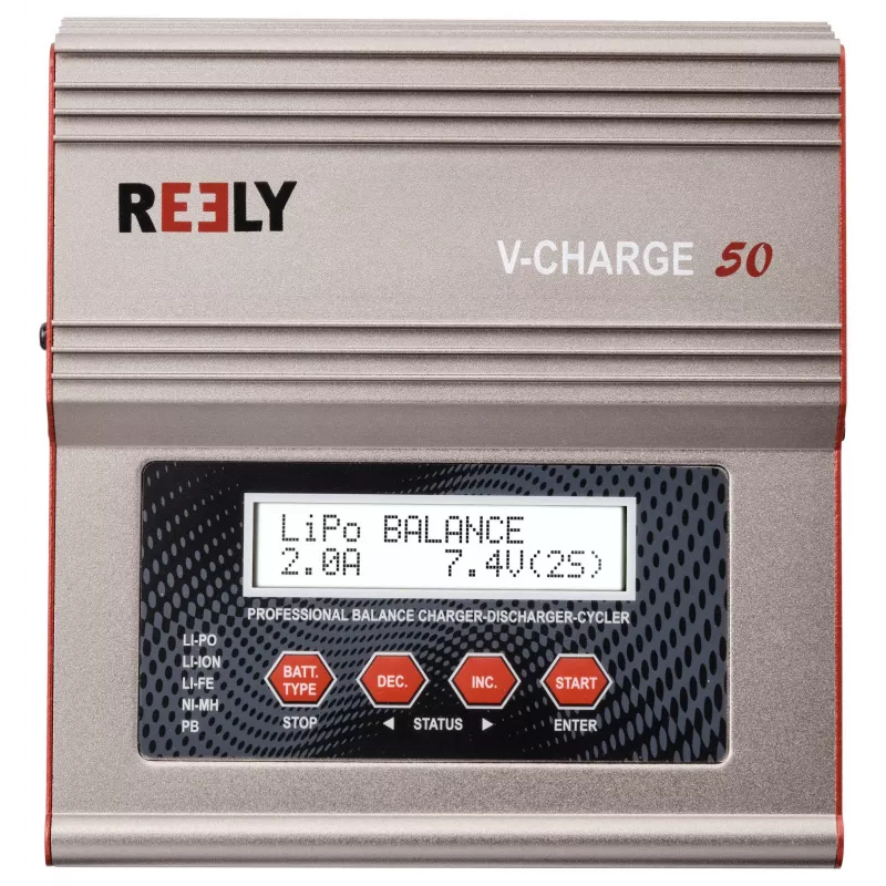 Reely V-Charge 50 Multifunktionsladegerät 50W AC/DC LiPo NiMH NiCd Pb mit Balancer RE-8264340