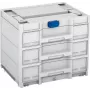 TANOS Systainer³ Sortainer/3 M 337 Modularer Kleinteile-Organizer mit 3 Schubladen, ABS-Kunststoff, Hellgrau/Anthrazit, 396 x 330 x 296 mm 83000874