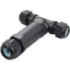 Sygonix SY-5516050 wetterfester Kabelverbinder mit Schraubklemmen, IP68, 3-polig, Schwarz