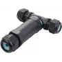 Sygonix SY-5516050 wetterfester Kabelverbinder mit Schraubklemmen, IP68, 3-polig, Schwarz