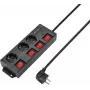 Sygonix RF-4737788 Steckdosenleiste mit Schalter, 6 Schuko-Steckdosen, 1,5 m Kabel, Schwarz