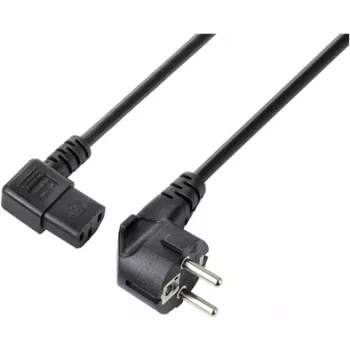 Sygonix SY-5243882 IEC C13 Netzkabel, CEE 7/7 gewinkelter Schuko auf IEC C13 Buchse, 3 m, Schwarz