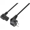Sygonix SY-5243882 IEC C13 Netzkabel, CEE 7/7 gewinkelter Schuko auf IEC C13 Buchse, 3 m, Schwarz