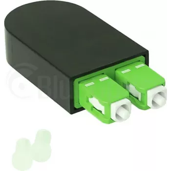 BLUELAN BlueOptics Glasfaser-Loopback-Adapter OM5 50/125µm Multimode SC/UPC Duplex Limettengrün Keramikferrule -40°C bis +85°C (BOLBSCOM5)