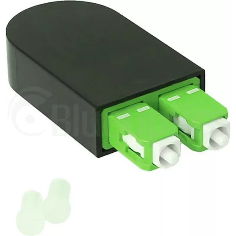BLUELAN BlueOptics Glasfaser-Loopback-Adapter OM5 50/125µm Multimode SC/UPC Duplex Limettengrün Keramikferrule -40°C bis +85°C (BOLBSCOM5)