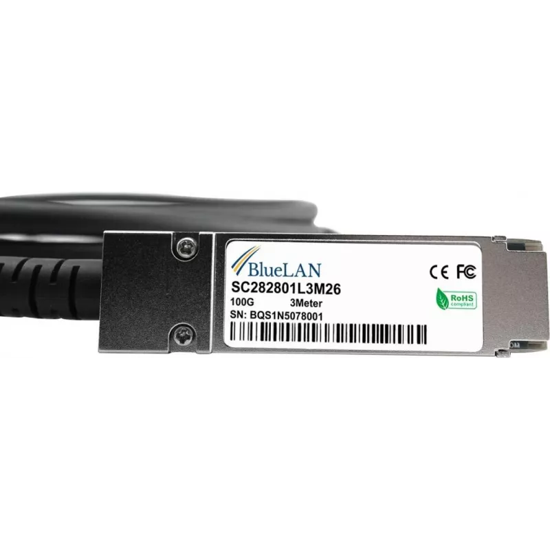 BlueLAN FN-CABLE-QSFP28-50CM-BL 0,5m QSFP28 Direct Attach Kabel, 100G, Passiv Twinax