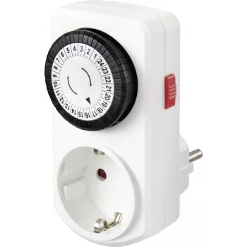 Sygonix SY-5042668 Analoger Zwischenstecker-Zeitschalter Tagesprogramm 3680 W IP20 Dauerbetrieb Weiß