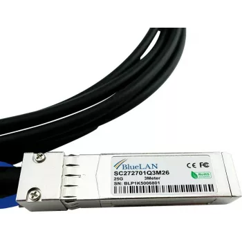 BlueLAN Kompatibles 25G SFP28 Direct Attach Kabel, 0,5m, Passives Kupfer-Twinax CBL-NTWK-1215-05M-G-BL