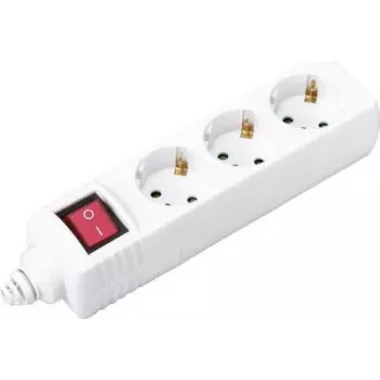 Sygonix BT-2372210 3-fach Steckdosenleiste mit beleuchtetem Schalter, Weiß, 1,5 m Kabel