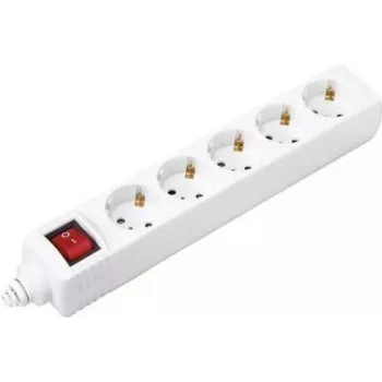 Sygonix BT-2372211 5-fach Steckdosenleiste mit Schalter, Weiß, 1,5 m Kabel