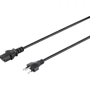 Sygonix SY-5042720 IEC C13 Netzkabel, CEE 7/7 gewinkelter Schuko-Stecker auf IEC C13 Buchse, 2 m, Schwarz