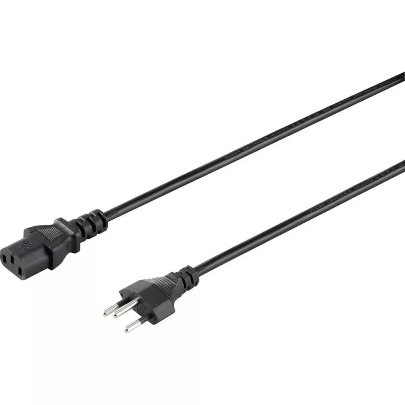 Sygonix SY-5042720 IEC C13 Netzkabel, CEE 7/7 gewinkelter Schuko-Stecker auf IEC C13 Buchse, 2 m, Schwarz