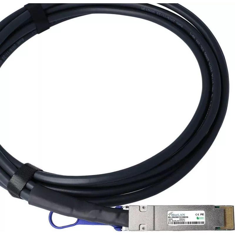 BlueLAN 400G QSFP-DD Direct Attach Kabel, 26 AWG, 2m, NVIDIA-kompatibel
