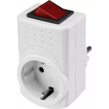 Sygonix SY-5045292 Schaltbarer Schuko Adapterstecker Weiß