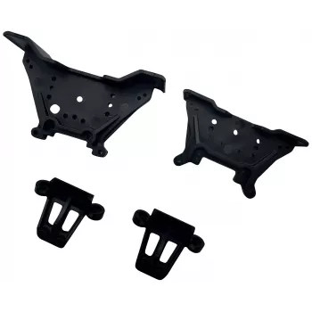 Reely RE-9043704 Aluminium-Dämpferbrücken-Set für 1:10 RC-Autos (vorn und hinten, blau)