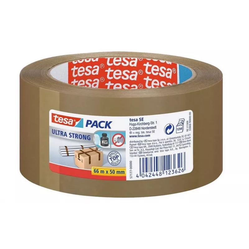 tesa ULTRA STRONG 57177 Verpackungsband Braun 66 m x 50 mm 6 Rollen