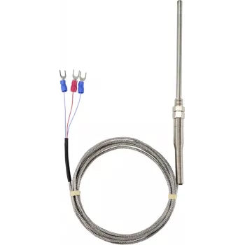 Sygonix M8 PT100 3-Draht-Temperatursonde, -50 bis 300 °C, Edelstahl, IP67, 2 m Silikonkabel SY-6085070