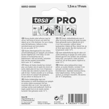 tesa Montage PRO Spiegel-Montageband Weiß 1,5 m x 19 mm 66952-00000-00