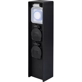 Sygonix SY-6121656 Gartensteckdose 2-fach mit Timer IP44 Schwarz Erdspieß