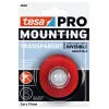 tesa Montage PRO Transparent 66965-00001-00 Doppelseitiges Acrylschaum-Montageband, 5 m x 19 mm, hält bis zu 10 kg/m, UV- und feuchtigkeitsbeständig, für Innen- und Außenbereich