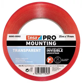 tesa Montage PRO Transparentes Montageband 25 m x 19 mm 66965-00002-00