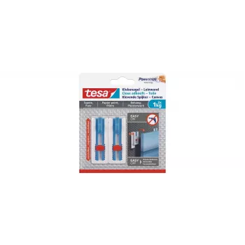tesa 77778 Klebenägel für Tapeten & Putz, 1 kg pro Nagel, Weiß, 6 Stück