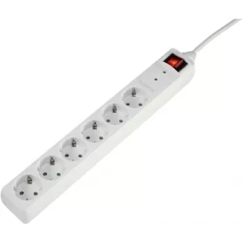Sygonix SY-5044446 Überspannungsschutz-Steckdosenleiste Weiß 6 Steckdosen 1,5m Kabel
