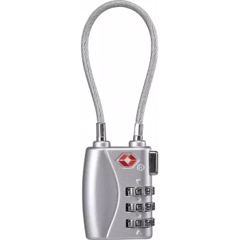 Sygonix SY-5044450 3-stelliges Kombinations-Kabelschloss 33 mm Silber