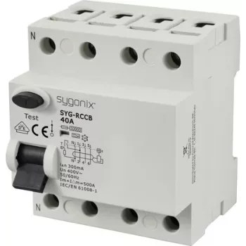 Sygonix SY-6438022 FI-Schutzschalter 4-polig 40 A 300 mA Typ A 400 V 10 kA