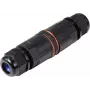 Sygonix SY-6748354 wetterfester Kabelverbinder mit Push-in-Klemmen, 3-polig, IP68, Schwarz