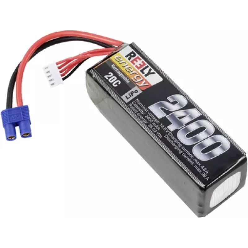 Reely LiPo Akku-Pack 14,8V 2400mAh 4S 20C Softcase EC3 RE-7853466