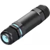 Sygonix SY-5498972 wetterfester Kabelverbinder mit Schraubklemmen, IP68, 3-polig, 32 mm x 118 mm, Schwarz