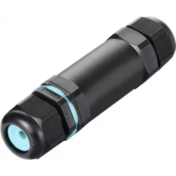 Sygonix SY-5498972 wetterfester Kabelverbinder mit Schraubklemmen, IP68, 3-polig, 32 mm x 118 mm, Schwarz