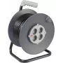 Sygonix SY-5655926 Kabeltrommel 25 m Schwarz Schuko-Stecker, 4 Steckdosen, Thermoschutz