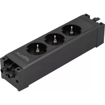 Sygonix SY-6872234 3-fach Steckdosenmodul ohne Schalter Schwarz