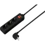 Sygonix SY-4890988 Steckdosenleiste mit Schalter, Schwarz, Schuko, 1 Stück