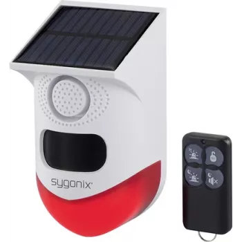 Sygonix Mini-Alarmsystem Weiß Rot mit LED PIR-Bewegungsmelder und Fernbedienung (SY-6515320)