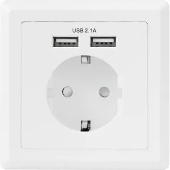 Sygonix SY-5045294 Unterputz-Steckdose mit erhöhtem Berührungsschutz und USB-Ladeausgang IP20