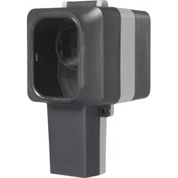 Sygonix SY-6670746 1-fach Aufputz-Steckdose, abschließbar, drehbare Steckdoseneinsätze, IP55, Grau
