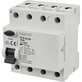 Sygonix SY-6438018 Fehlerstrom-Schutzschalter (RCCB) 4-polig Typ A 40A 30mA 10kA 400V AC
