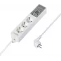 Sygonix SY-4675078 Steckdosenleiste mit Digitaltimer, 3 Schuko-Steckdosen, 1,5 m Kabel, Weiß