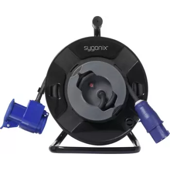 Sygonix SY-6684366 Kabeltrommel Schwarz CEE Caravan Stecker 25m H07RN-F 3G2.5