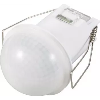 Sygonix SY-6733032 360° Unterputz-Decken-PIR-Bewegungsmelder, 230 V Relais, 2000 W, 6 m Reichweite, Weiß